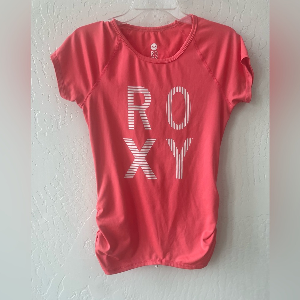 ROXY Swim Coral Rashguard Surf Shirt Top Tee Short Sleeve Women's Medium